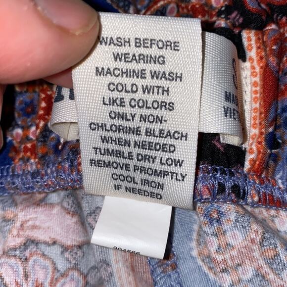 Mudd Sueded Jersey Paperbag Waisted Joggers Tapered Ankle Floral & Paisley EUC - Picture 7 of 12